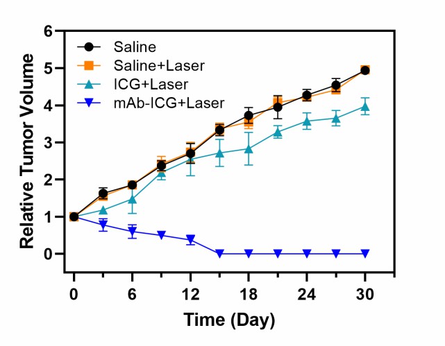 Relative tumor growth curves
